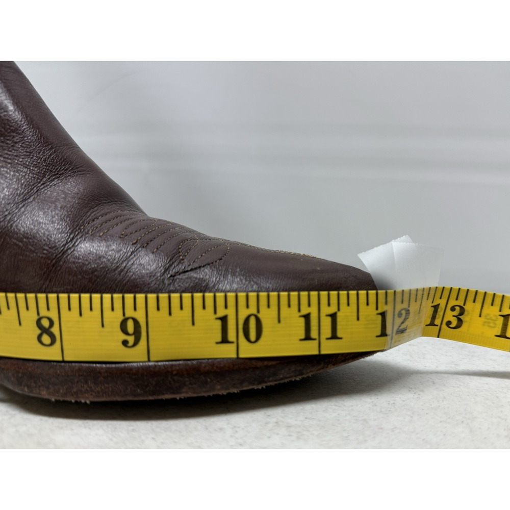 AUSTIN HALL BOOTS Handmade Men’s Brown Leather Western Cowboy Boots - Picture 14 of 15